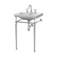 [BCCL532] Traditional 3 Tap Hole Fireclay Basin with Luxury Wash Stand & Bottle Trap  - 500mm - Chrome - Cutout