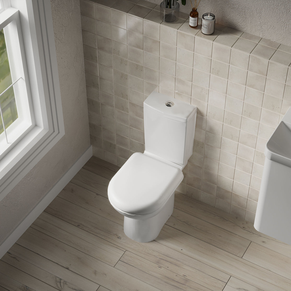 [BCCP003] Modern Bathroom Design Toilet Pan with Cistern and Fittings , 745 x 360 x 620mm, White - Lifestyle 2