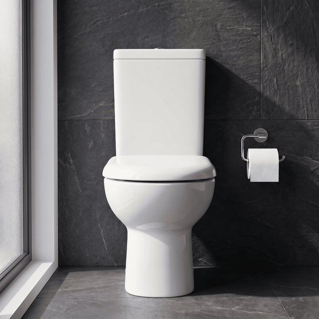 [BCCP003] Modern Bathroom Design Toilet Pan with Cistern and Fittings , 745 x 360 x 620mm, White - Silo