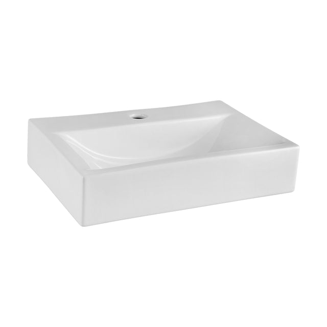 [BCCT002] Balterley Modern Bathroom Rectangular Vessel Basin for Countertop Use, White Vitreous China, Contemporary Design, 460 mm - Cutout