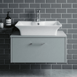 [BCCT005] Balterley Modern Bathroom Rectangular Vessel Basin for Countertop, White Vitreous China, Contemporary Design, 496 mm - Silo