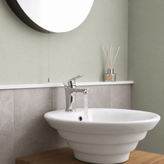 [BCCT006] Balterley Modern Bathroom Round Vessel Basin for Countertop Use, White Vitreous China, Contemporary Design, 460 mm - Lifestyle 1