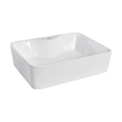 [BCCT119] Balterley Modern Bathroom Rectangular Soft Square Vessel Basin for Countertop Use, White Vitreous China, 485 mm - Cutout