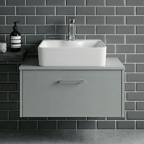 [BCCT119] Balterley Modern Bathroom Rectangular Soft Square Vessel Basin for Countertop Use, White Vitreous China, 485 mm - Silo