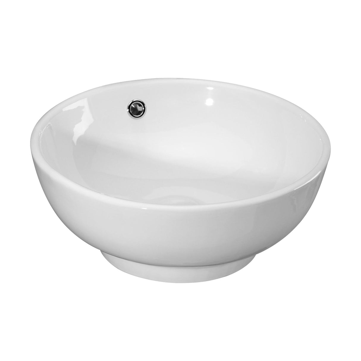 [BCCT124] Balterley Modern Bathroom Round Vessel Basin for Countertop Use, White Vitreous China, Contemporary Style, 410 mm - Cutout