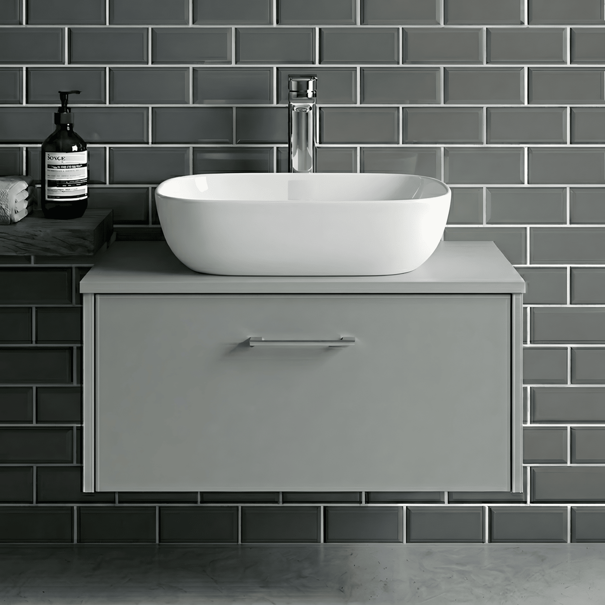 [BCCT158] Contemporary Soft Rectangular Countertop Basin - Gloss White Ceramic Vessel Without Overflow - Silo