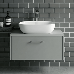 [BCCT158] Contemporary Soft Rectangular Countertop Basin - Gloss White Ceramic Vessel Without Overflow - Silo