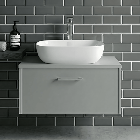[BCCT158] Contemporary Soft Rectangular Countertop Basin - Gloss White Ceramic Vessel Without Overflow - Silo