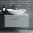 [BCCT159] Balterley Modern Bathroom Oval Vessel Basin for Countertop Use, White Vitreous China, Contemporary Design, 615 mm - Silo