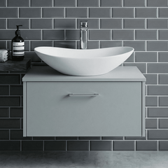 [BCCT159] Balterley Modern Bathroom Oval Vessel Basin for Countertop Use, White Vitreous China, Contemporary Design, 615 mm - Silo