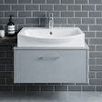 [BCCT164] Balterley Modern Bathroom Wall Hung Vessel Basin, White Vitreous China, Soft Square Design, Contemporary Style, 500 mm - Silo