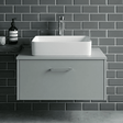 [BCCT180] Balterley Nova Contemporary Rectangular Bathroom Countertop Basin, Soft Square Design, White, 465 mm - Silo