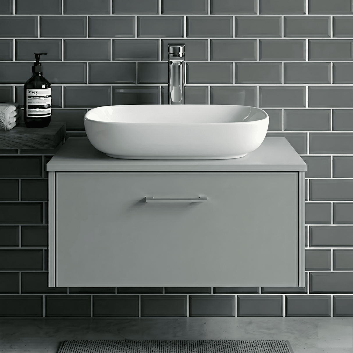 [BCCT181] Balterley Nova Contemporary Rectangular Bathroom Countertop Basin, Soft Square Design, White, 520 mm - Silo