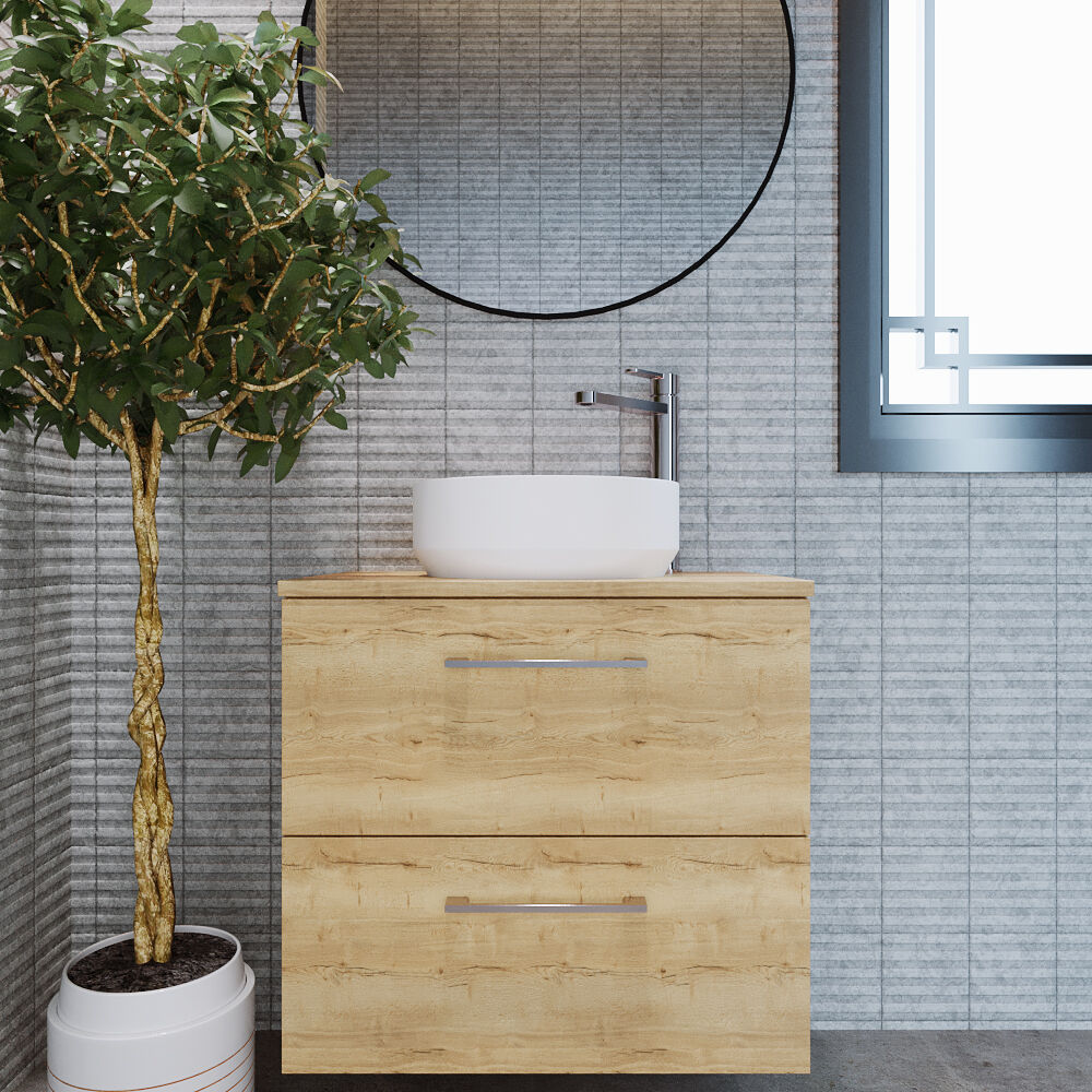 [BCCT262] Balterley Nova Contemporary Round Bathroom Countertop Basin, Stylish Rounded Design, Matt White, 350 mm - Lifestyle 1