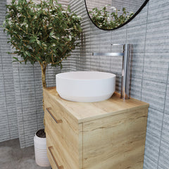 [BCCT262] Balterley Nova Contemporary Round Bathroom Countertop Basin, Stylish Rounded Design, Matt White, 350 mm - Lifestyle 3