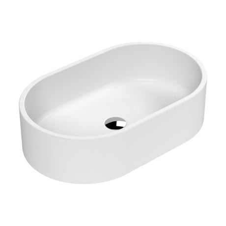 [BCCT269] Balterley Nova Oval Countertop Vessel Basin for Modern Bathroom Vanity, Vitreous China, Matt White Finish, 565 mm - Cutout