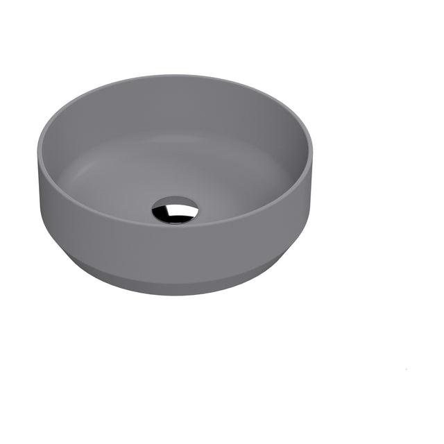 [BCCT362] Balterley Nova Round Countertop Vessel Basin for Bathroom & Cloakroom, Ceramic Fireclay, Matt Grey, 350 x 350 x 120 mm - Cutout