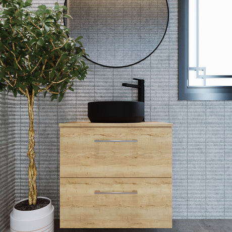 [BCCT462] Balterley Nova Round Countertop Vessel Basin for Bathroom & Cloakroom, Ceramic Fireclay, Matt Black, 350 mm - Lifestyle 1