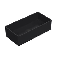 [BCCT480] Balterley Nova Rectangular Countertop Vessel Basin for Modern Bathroom & Cloakroom, Ceramic Fireclay, Matt Black, 465 mm - Cutout