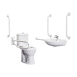 [BCDOC001] Balterley Accessible Pack: Comfort Height Toilet Pan with Cistern, Wall Hung Basin & Accessories - White - Cutout