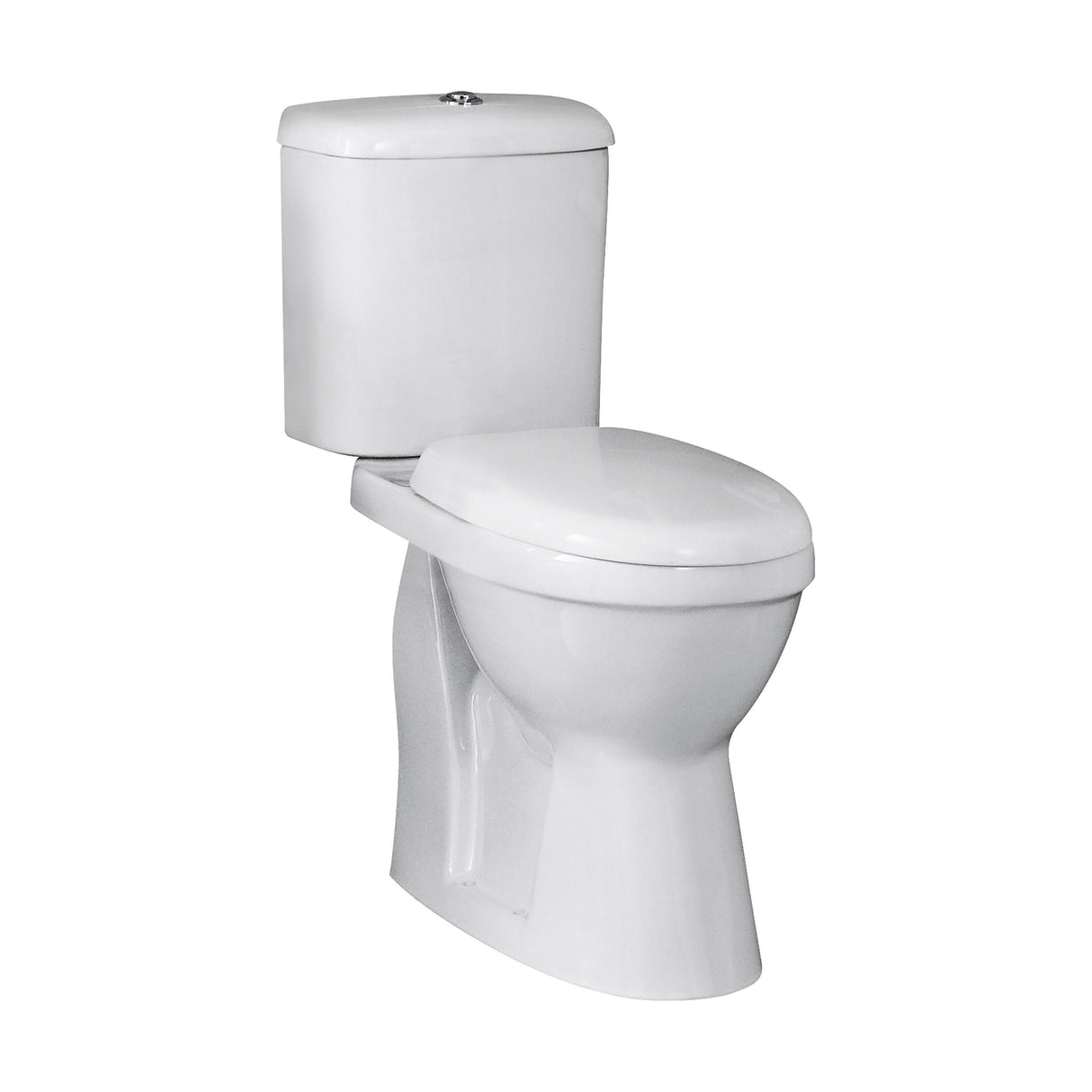 [BCDOC100] White Single Flush Comfort Height Toilet Pan, Cistern & Soft Close Seat - Cutout
