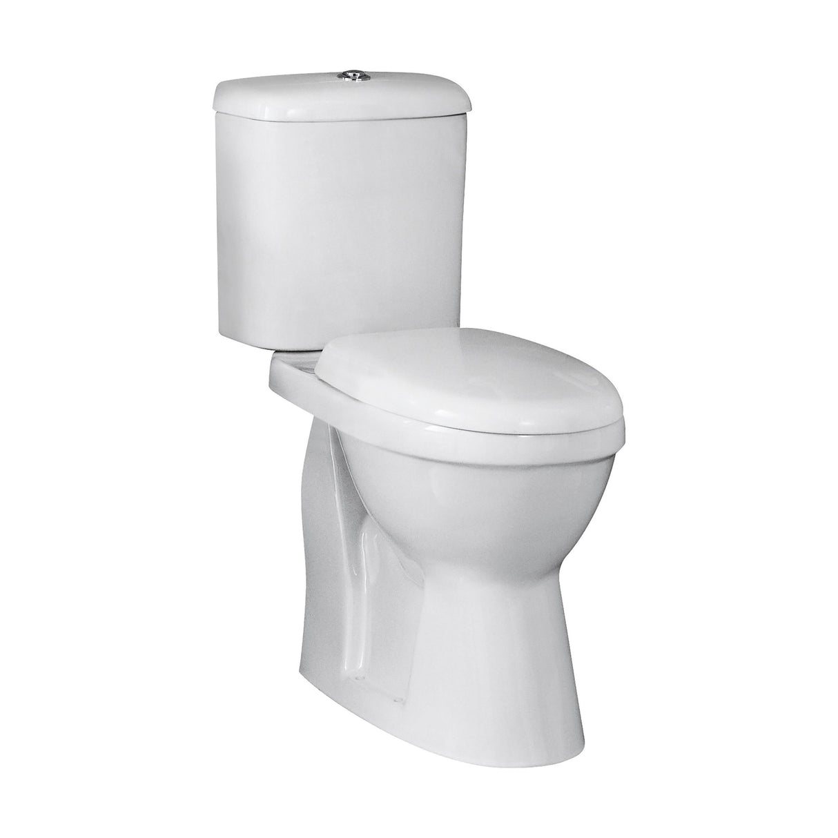 [BCDOC500] Dual Flush Comfort Height Toilet Pan, Cistern & Soft Close Seat - White - Cutout