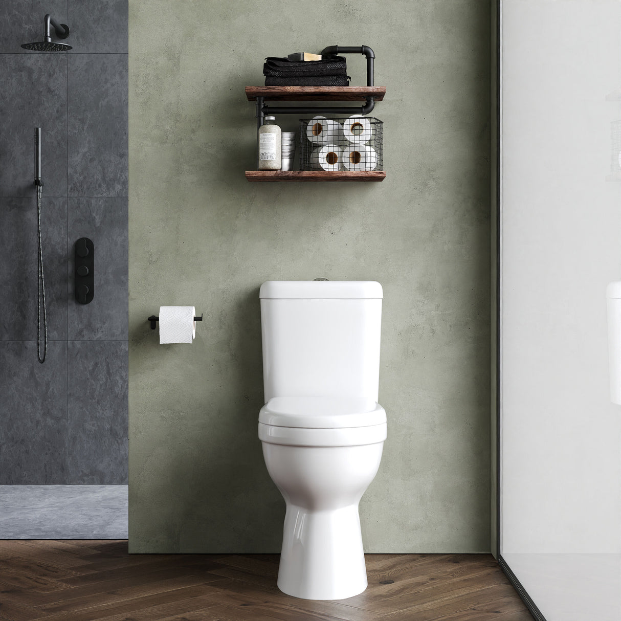 [BCDOC500] Dual Flush Comfort Height Toilet Pan, Cistern & Soft Close Seat - White - Lifestyle 1