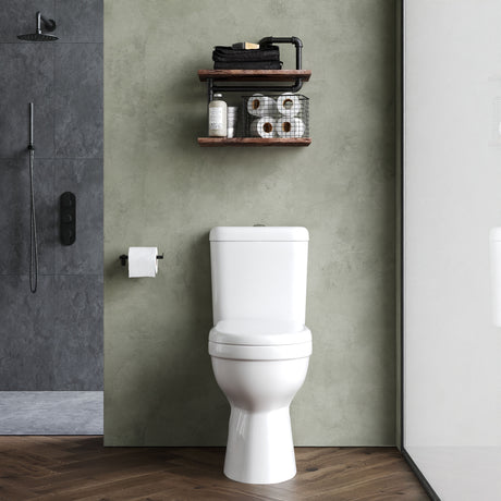 [BCDOC500] Dual Flush Comfort Height Toilet Pan, Cistern & Soft Close Seat - White - Lifestyle 1