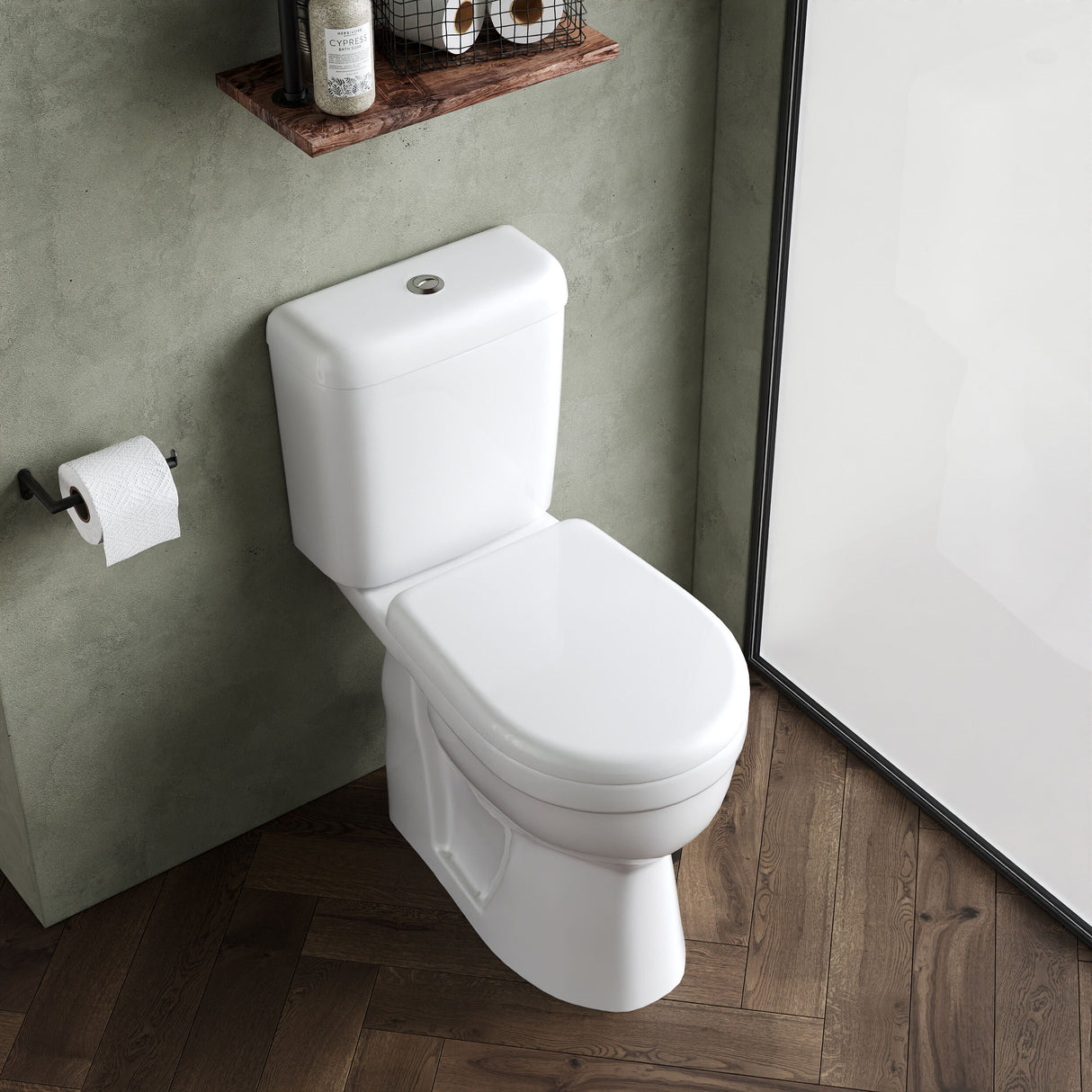 [BCDOC500] Dual Flush Comfort Height Toilet Pan, Cistern & Soft Close Seat - White - Lifestyle 2