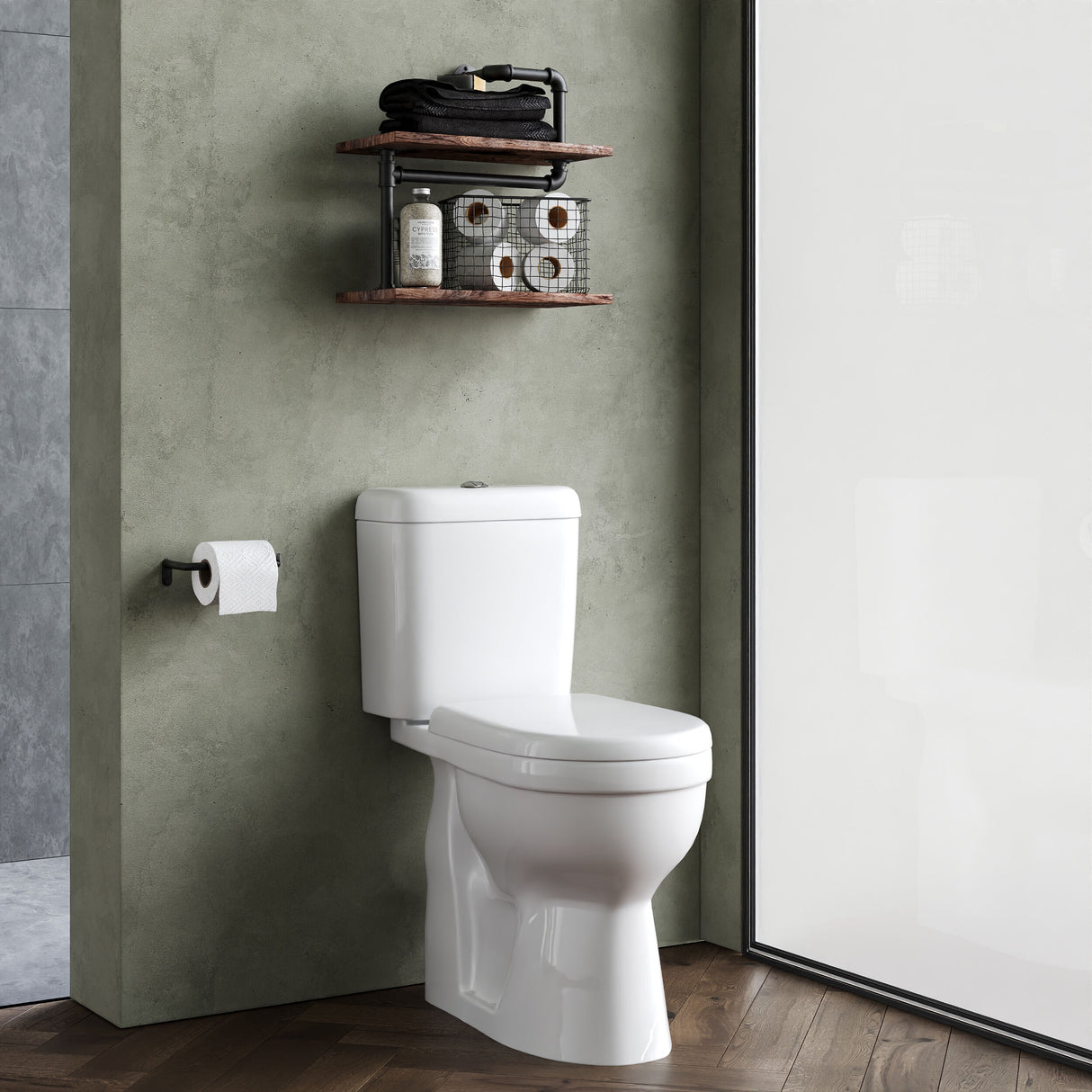 [BCDOC500] Dual Flush Comfort Height Toilet Pan, Cistern & Soft Close Seat - White - Lifestyle 3