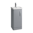 [BCDRF40GR] Handsacre Contemporary 1 Door Floor Standing Vanity Unit with Basin, Gloss Grey, 400mm - Cutout