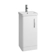 [BCDRF40WH] Handsacre Contemporary 1 Door Floor Standing Vanity Unit with Basin, Gloss White, 400mm - Cutout