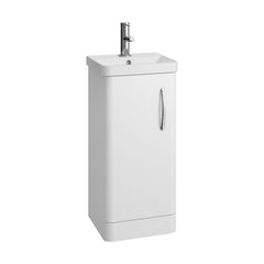 [BCDRF40WH] Handsacre Contemporary 1 Door Floor Standing Vanity Unit with Basin - Choice of Colour - Cutout