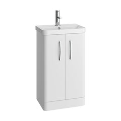 [BCDRF50WH] Handsacre Contemporary 2 Door Floor Standing Vanity Unit with Basin - Choice of Size and Colour - Cutout
