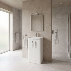 [BCDRF50WH] Handsacre Contemporary 2 Door Floor Standing Vanity Unit with Basin - Choice of Size and Colour