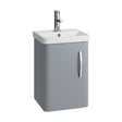 [BCDRW40GR] Handsacre Contemporary Wall Hung Vanity Unit with Basin, Gloss Grey, 400mm - Cutout