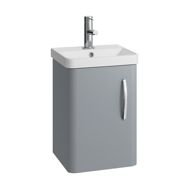 [BCDRW40GR] Handsacre Contemporary Wall Hung Vanity Unit with Basin, Gloss Grey, 400mm - Cutout