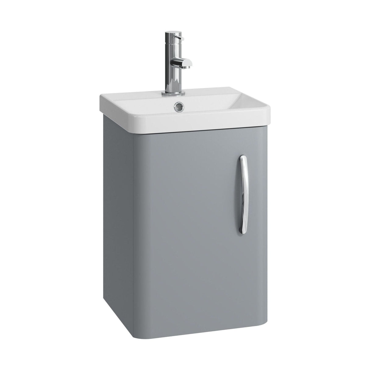 [BCDRW40GR] Handsacre Contemporary 1 Door Wall Hung Vanity Unit with Basin - Choice of Colour - Cutout