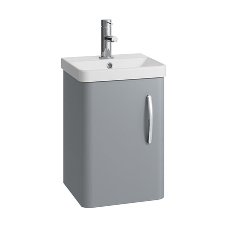 [BCDRW40GR] Handsacre Contemporary 1 Door Wall Hung Vanity Unit with Basin - Choice of Colour - Cutout