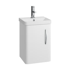[BCDRW40WH] Handsacre Contemporary 1 Door Wall Hung Vanity Unit with Basin - Choice of Colour - Cutout