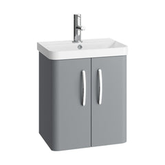 [BCDRW50GR] Handsacre Contemporary 2 Door Wall Hung Vanity Unit with Basin - Choice of Size and Colour - Cutout