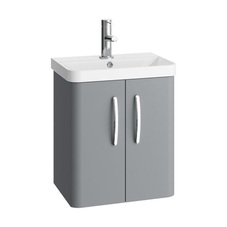 [BCDRW50GR] Handsacre Contemporary 2 Door Wall Hung Vanity Unit with Basin - Choice of Size and Colour - Cutout