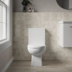 [BCDS004] Modern Bathroom Close Coupled Toilet , 810mm x 400mm, White - Lifestyle 1