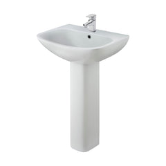 [BCFR400] Hilderstone Modern 1 Tap Hole Basin and Pedestal - 545mm - Cutout