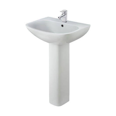 [BCFR400] Hilderstone Modern 1 Tap Hole Basin and Pedestal - 545mm - Cutout