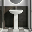 [BCFR400] Hilderstone Modern 1 Tap Hole Basin and Pedestal - 545mm - Silo