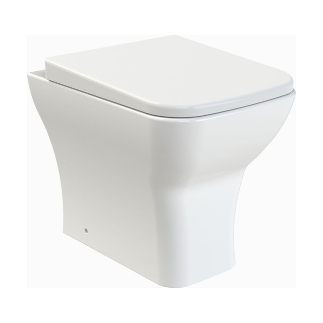 [BCFR406] Hilderstone Modern Back to Wall Toilet Pan with Soft Close Seat - Cutout
