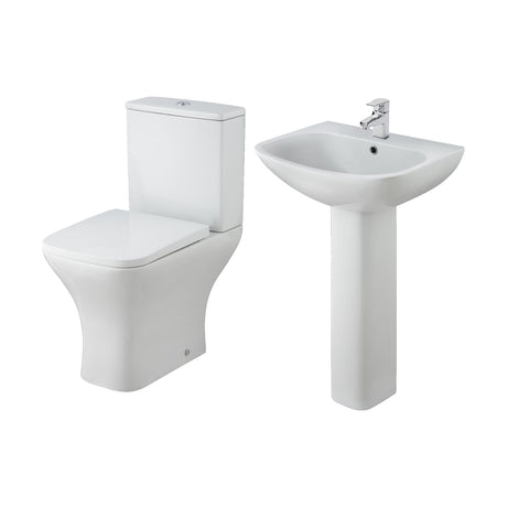 [BCFR410] Balterley Hilderstone Ceramic Bathroom Suite - Toilet and Basin - Cutout