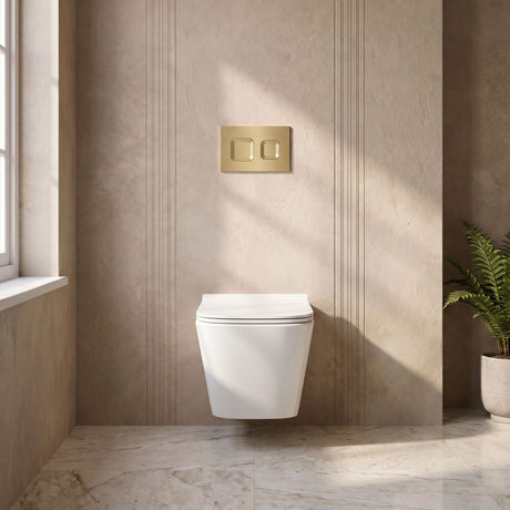 [BCFR440] Hilderstone Modern Hung Toilet Pan with Soft Close Sandwich Seat - Silo