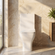[BCFR451] Hilderstone Modern Rimless Flush to Wall Close Coupled Toilet and Soft Close Seat - Silo